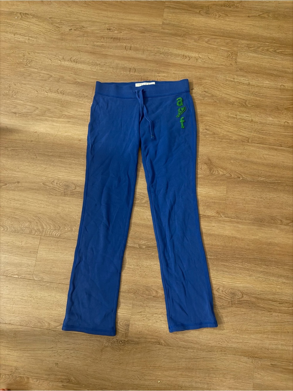 Y2K Vintage Abercrombie & Fitch Royal Blue Joggers with Green Logo